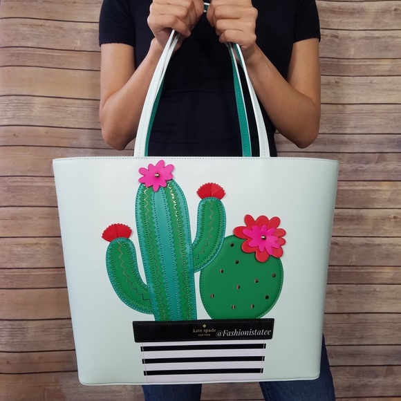 NWT KATE SPADE HORIZONS CACTUS LARGE TOTE BAG - Picture 2 of 7